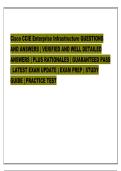 Cisco CCIE Enterprise Infrastructure QUESTIONS &NewLine;AND ANSWERS &vert; VERIFIED AND WELL DETAILED &NewLine;ANSWERS &vert; PLUS RATIONALES &vert; GUARANTEED PASS &NewLine;&vert; LATEST EXAM UPDATE &vert; EXAM PREP &vert; STUDY &NewLine;GUIDE &vert; PRACTICE TEST