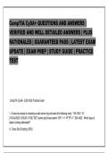 CompTIA CySA&plus; QUESTIONS AND ANSWERS &vert; &NewLine;VERIFIED AND WELL DETAILED ANSWERS &vert; PLUS &NewLine;RATIONALES &vert; GUARANTEED PASS &vert; LATEST EXAM &NewLine;UPDATE &vert; EXAM PREP &vert; STUDY GUIDE &vert; PRACTICE &NewLine;TEST 