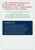 APEA PMHNP PRE-PREDICTOR EXAM QUESTIONS AND CORRECT ANSWERS WITH RATIONALES&vert; INSTANT DOWNLOAD