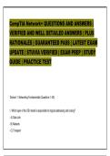 CompTIA Network&plus; QUESTIONS AND ANSWERS &vert; &NewLine;VERIFIED AND WELL DETAILED ANSWERS &vert; PLUS &NewLine;RATIONALES &vert; GUARANTEED PASS &vert; LATEST EXAM &NewLine;UPDATE &vert; STUVIA VERIFIED &vert; EXAM PREP &vert; STUDY &NewLine;GUIDE &vert; PRACTICE TEST