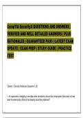 CompTIA Security&plus; SY0-701 Cybersecurity Analyst Certification Exam &vert; REAL EXAM Questions with Explanations 2026&sol;2027 UPDATE &lpar;Full Coverage Study Set&rpar; PDF