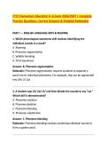 FTCE Elementary Education K&ndash;6 Exam 2026&sol;2027 &vert; Complete &NewLine;Practice Questions&comma; Correct Answers & Detailed Rationales 