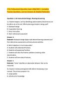 FTCE Professional Education Exam 2026&sol;2027 &vert; Complete &NewLine;Practice Questions&comma; Correct Answers & Detailed Rationales 