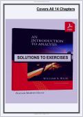 Solutions Manual&colon; For Introduction to Analysis&comma; an &lpar;classic Version&rpar; by Wade&comma; 2018 &lpar;4th Edition&rpar; - Graded A&plus; Com&period;&period;&period;