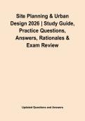 Site Planning & Urban Design 2026 &vert; Study Guide&comma; Practice Questions&comma; Answers&comma; Rationales & Exam Review