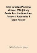 Intro to Urban Planning Midterm 2026 &vert; Study Guide&comma; Practice Questions&comma; Answers&comma; Rationales & Exam Review