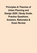 Principles & Theories of Urban Planning and Design 2026 &vert; Study Guide&comma; Practice Questions&comma; Answers&comma; Rationales & Exam Review