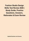 Fashion Studio Design Skills Test Review 2026 &vert; Study Guide&comma; Practice Questions&comma; Answers&comma; Rationales & Exam Review
