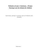 Pediatrics Exam 1 Summary - Wong's Nursing Care for Infants & Children