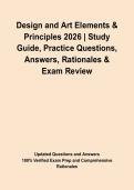 Design and Art Elements & Principles 2026 &vert; Study Guide&comma; Practice Questions&comma; Answers&comma; Rationales & Exam Review&NewLine;&NewLine;
