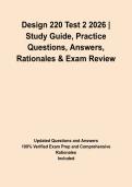 Design 220 Test 2 2026 &vert; Study Guide&comma; Practice Questions&comma; Answers&comma; Rationales & Exam Review