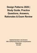 Design Patterns 2026 &vert; Study Guide&comma; Practice Questions&comma; Answers&comma; Rationales & Exam Review&NewLine;&NewLine;