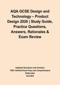 AQA GCSE Design and Technology &ndash; Product Design 2026 &vert; Study Guide&comma; Practice Questions&comma; Answers&comma; Rationales & Exam Review