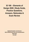 ID 100 &ndash; Elements of Design 2026 &vert; Study Guide&comma; Practice Questions&comma; Answers&comma; Rationales & Exam Review