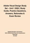 Adobe Visual Design Study Set &ndash; Unit 1 2026 &vert; Study Guide&comma; Practice Questions&comma; Answers&comma; Rationales & Exam Review