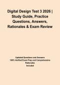 Digital Design Test 3 2026 &vert; Study Guide&comma; Practice Questions&comma; Answers&comma; Rationales & Exam Review