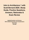 Intro to Architecture 1 with Scott Bernard 2026 &vert; Study Guide&comma; Practice Questions&comma; Answers&comma; Rationales & Exam Review