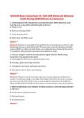 NUR 2459 Exam 4 Actual Exam V3 &vert; NUR 2459 Mental and Behavioral &NewLine;Health Nursing &lpar;NUR2459 Exam 4&rpar; &vert; Rasmussen 