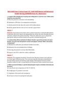NUR 2459 Exam 4 Actual Exam V2 &vert; NUR 2459 Mental and &NewLine;Behavioral Health Nursing &lpar;NUR2459 Exam 4&rpar; &vert; Rasmussen