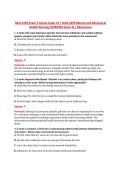NUR 2459 Exam 3 Actual Exam V1 &vert; NUR 2459 Mental and Behavioral &NewLine;Health Nursing &lpar;NUR2459 Exam 3&rpar; &vert; Rasmussen