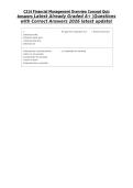 C214 Financial Management Overview Concept Quiz Answers Latest Already Graded A&plus; &vert;Questions with Correct Answers 2026 latest update&excl;&NewLine;
