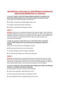 NUR 2459 Exam 1 Actual Exam V1 &vert; NUR 2459 Mental and Behavioral &NewLine;Health Nursing &lpar;NUR2459 Exam 1&rpar; &vert; Rasmussen