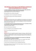 NUR 2459 Exam 1 Actual Exam V1 &vert; NUR 2459 Mental and Behavioral &NewLine;Health Nursing &lpar;NUR2459 Exam 1&rpar; &vert; Rasmussen