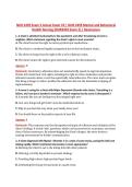 NUR 2459 Exam 2 Actual Exam V2 &vert; NUR 2459 Mental and Behavioral &NewLine;Health Nursing &lpar;NUR2459 Exam 2&rpar; &vert; Rasmussen 