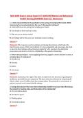 NUR 2459 Exam 1 Actual Exam V3 &vert; NUR 2459 Mental and Behavioral &NewLine;Health Nursing &lpar;NUR2459 Exam 1&rpar; &vert; Rasmussen 