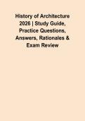 History of Architecture 2026 &vert; Study Guide&comma; Practice Questions&comma; Answers&comma; Rationales & Exam Review