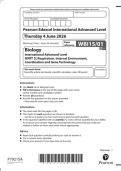 Pearson Edexcel International Advanced Level Biology Unit 4 May 2026 WBI1501 Question Paper 