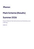 Pearson Edexcel International Advanced Subsidiary Level in Biology 2026 Mark Scheme WBI11&sol;01