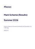Pearson Edexcel International Advanced Subsidiary Level in Biology 2026 Mark Scheme WBI12&sol;01
