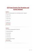 SLP Praxis Practice Test Questions and&NewLine;Correct Answers
