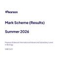 Pearson Edexcel International Advanced Level Biology Unit 3 &ndash; May 2026 Mark Scheme Guidance & Worked Solutions WBI13&sol;01