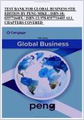 Test Bank for For Global Business &lpar;5th Edition&rpar; by Peng Mike - Graded A&plus; Comprehensive Exam Prep