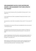 DATA MANAGEMENT MULTIPLE CHOICE QUESTIONS AND ANSWERS &vert; DATA MANAGEMENT STUDY GUIDE & PRACTICE TEST 2026&sol;2027
