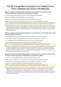 ATI RN Concept Based Assessment Level 4 Online Practice&NewLine;Form A Questions and Answers with Rationales