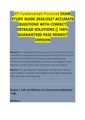 ATI Fundamentals Proctored EXAM &NewLine;STUDY GUIDE 2026&sol;2027 ACCURATE &NewLine;QUESTIONS WITH CORRECT &NewLine;DETAILED SOLUTIONS &vert;&vert; 100&percnt; &NewLine;GUARANTEED PASS NEWEST &NewLine;VERSION 
