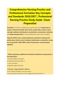 Comprehensive Nursing Practice and &NewLine;Professional Formation Key Concepts &NewLine;and Standards 2026&sol;2027 &vert; Professional &NewLine;Nursing Practice Study Guide &vert; Exam &NewLine;Preparation 