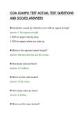 COA JCAHPO TEST ACTUAL TEST QUESTIONS&NewLine;AND SOLVED ANSWERS&NewLine;