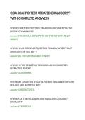 COA JCAHPO TEST UPDATED EXAM SCRIPT&NewLine;WITH COMPLETE ANSWERS