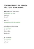COACHING PRINCIPLES TEST 1 ESSENTIAL&NewLine;STUDY QUESTIONS AND ANSWERS&NewLine;