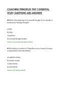 COACHING PRINCIPLES TEST 2 ESSENTIAL&NewLine;STUDY QUESTIONS AND ANSWERS