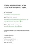 COB 300 OPERATIONS EXAM 1 ACTUAL&NewLine;QUESTIONS WITH VERIFIED SOLUTIONS