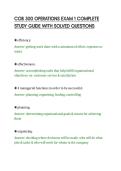 COB 300 OPERATIONS EXAM 1 COMPLETE&NewLine;STUDY GUIDE WITH SOLVED QUESTIONS