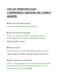 COB 300 OPERATIONS EXAM 1&NewLine;COMPREHENSIVE QUESTIONS AND CORRECT&NewLine;ANSWERS