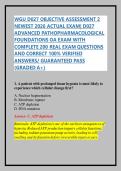 WGU D027 OBJECTIVE ASSESSMENT 2 NEWEST 2026 ACTUAL EXAM&vert; D027 ADVANCED PATHOPHARMACOLOGICAL FOUNDATIONS OA EXAM WITH COMPLETE 200 REAL EXAM QUESTIONS AND CORRECT 100&percnt; VERIFIED ANSWERS&sol; GUARANTEED PASS &lpar;GRADED A&plus;&rpar;