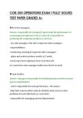 COB 300 OPERATIONS EXAM 1 FULLY SOLVED&NewLine;TEST PAPER GRADED A&plus;