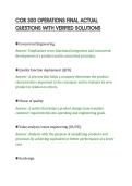 COB 300 OPERATIONS FINAL ACTUAL&NewLine;QUESTIONS WITH VERIFIED SOLUTIONS